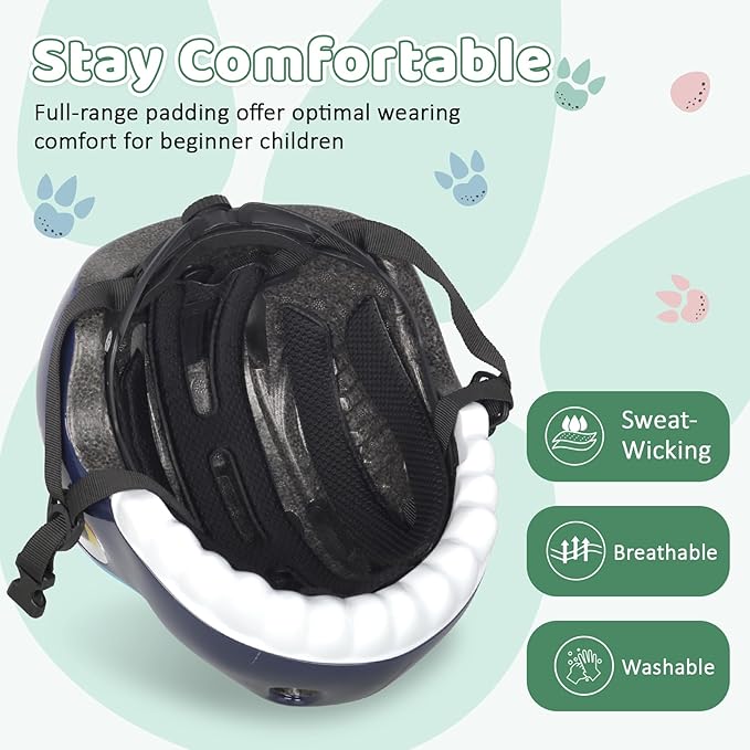 Dinosaur Bike Helmet for 1-3-5-8 Toddler Baby Kids, Lightweight Bicycle Helmet for Cycling Skateboard Roller Skate & Multi-Sports,2 Sizes for Boys and Girls