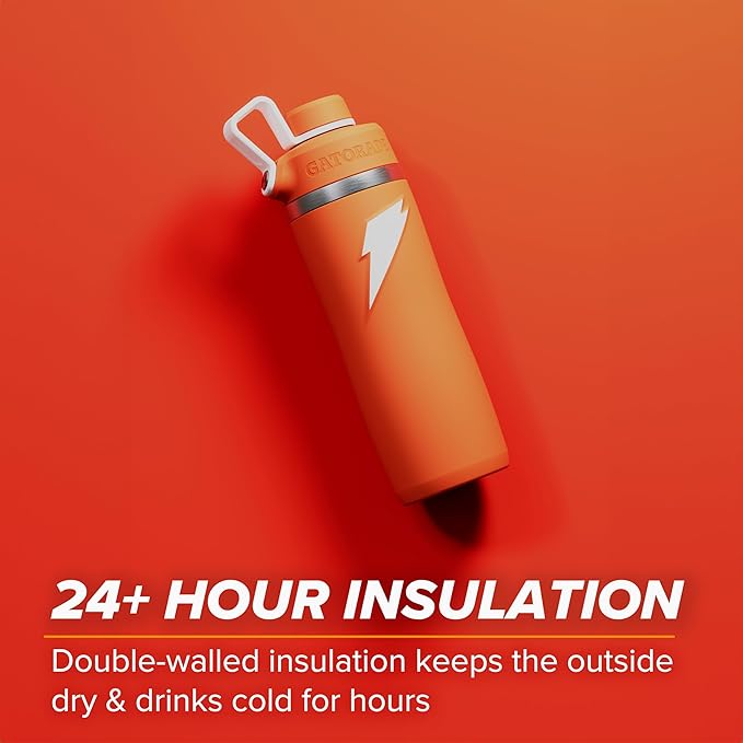 Gatorade 'Overtime' 22oz Stainless Steel Water Bottle, Twist Cap, White