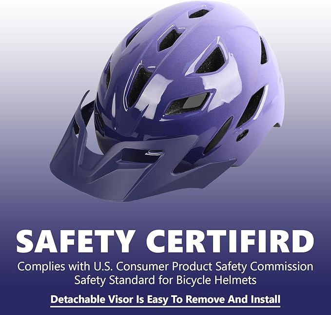 Kids Bike Helmet,Bavilk Kids Boys Girls Bike Helmets with LED Light Detachable Visor Children Youth Teen Multi-Sport for Skating Cycling Scooter Skateboard Adjustable & Lightweight 19.7"-22.4"