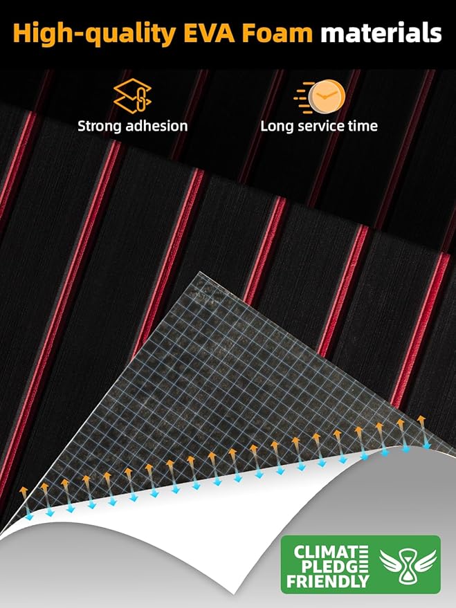 FOCEAN Boat Flooring EVA Foam Boat Decking Faux Teak Marine Flooring Boat Mat Boat Carpet Sheet for Motorboat RV Yacht Kayak Surfboard, 94.5"x 47.2"/35.4"/23.6"/15.7"