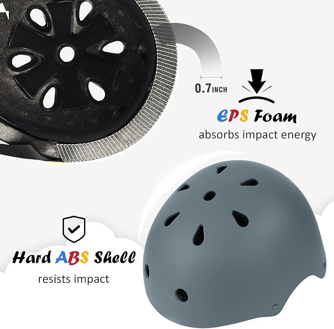 Kids Bike Helmet, Adjustable and Multi-Sport, from Toddler to Youth, 3 Sizes