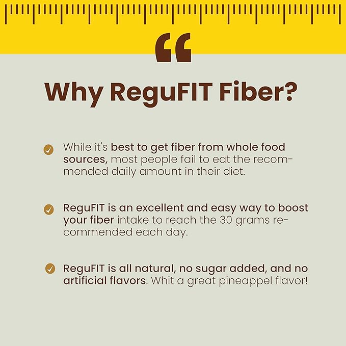 Fiber Powder to Supports Bloating Relief & Gut Health, Helps Maintain Regularity, Prebiotic, Superfood, Omega-3 ALA, Pineapple Flavor, 30 svgs
