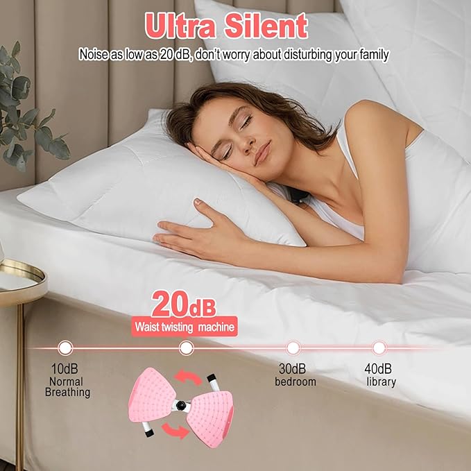 HOTSWEAT Waist Twister, Exercise Twist Boards Twisting Waist Machine for Women Belly Fat, Noiseless Ab Twister Machine with Resistance Bands, Waist Sculptor for Home Gym