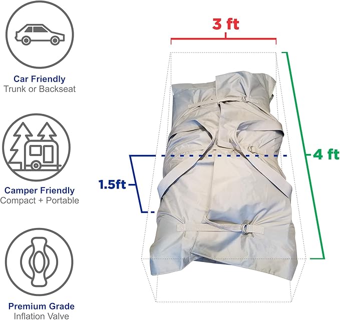 Newport 10ft 6in Newport Model Inflatable Dinghy Boat Transom Sport Tender - 5 Person - 15HP USCG Rated, White/Gray