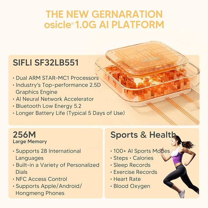 KAVVO Macaron 36mm Round Stylish Watch, 1.106'' AMOLED Retina Screen, Always-on Display, Silicone Magnetic Suction Strap, Female Health Record, Waterproof(Mistic Black)