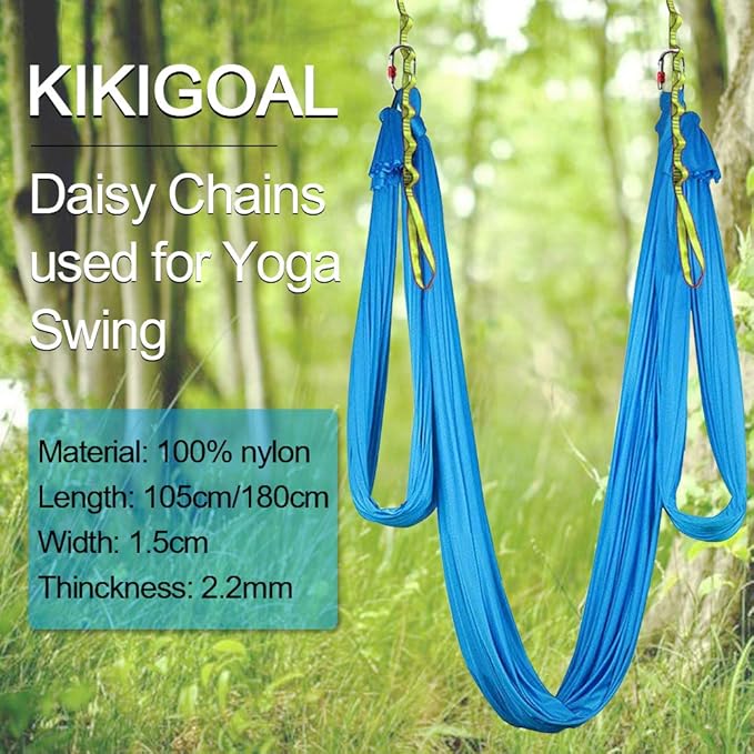KIKIGOAL 2pcs Safety Daisy Chains Strong Climbing Strap Adjustable Nylon Strap Rope Yoga Pilates Stretching Straps