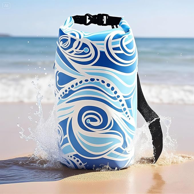 Dry Bag Waterproof,10L Roll Top Backpack Floating Dry Bag for Kayaking Boating Swimming Hiking Camping Outdoor Activities,Blue Sky