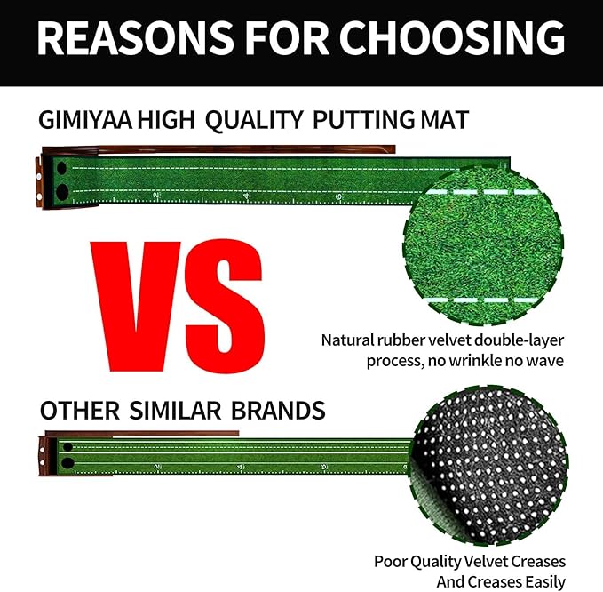 GimYaa Golf Putting mat Green Indoor and Outdoor with Auto Ball Return,Game Practice Golf Gifts for Home, Office, Backyard Indoor Golf and Outdoor Use, Crystal Velvet Mat