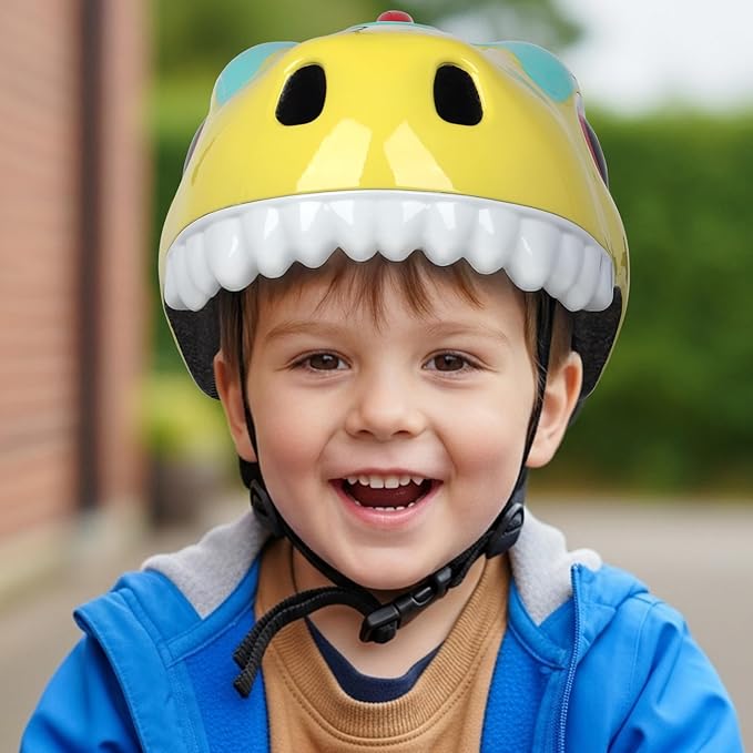 Dinosaur Bike Helmet for 1-3-5-8 Toddler Baby Kids, Lightweight Bicycle Helmet for Cycling Skateboard Roller Skate & Multi-Sports,2 Sizes for Boys and Girls