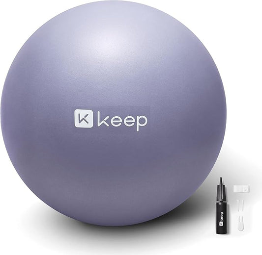 KEEP Pilates Small Exercise Ball Anti-Burst - Thickened Yoga Ball With Pump for Physical Therapy, Fitness, Workout, and Core Strength