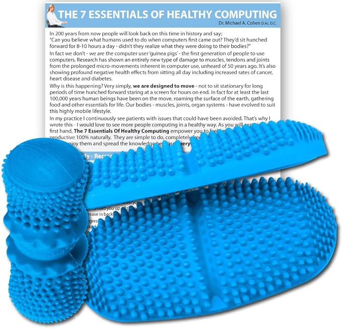 Dr. Cohen's Heatable Computer Survival Kit - FSA Eligible Heatable Massage Roller and Massage Pad Set for Deep Tissue Myofascial Trigger Point Release - AcuPad and AcuBack for Muscle Recovery