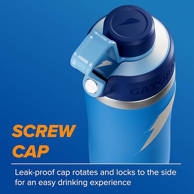 Gatorade 'Overtime' 22oz Stainless Steel Water Bottle, Twist Cap, Royal Blue/Navy