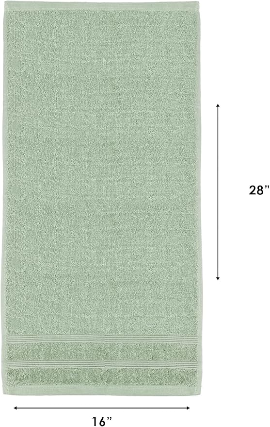 Kaufman - Premium Hand Towels Set for Bathroom, Spa, Gym, and Face Towel 100% Cotton Ring Spun, Ultra Soft Feel and Highly Absorbent Towels (SAGE Green, 36-PK)