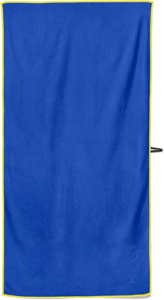 Flow Hydro Sport Towel - Microfiber Quick Dry Swimming Towels for Swim, Pool, Triathlon, and Other Water Sports in Medium, Large, Extra Large, and Hooded Sizes (Blue, Medium (48" x 24"))