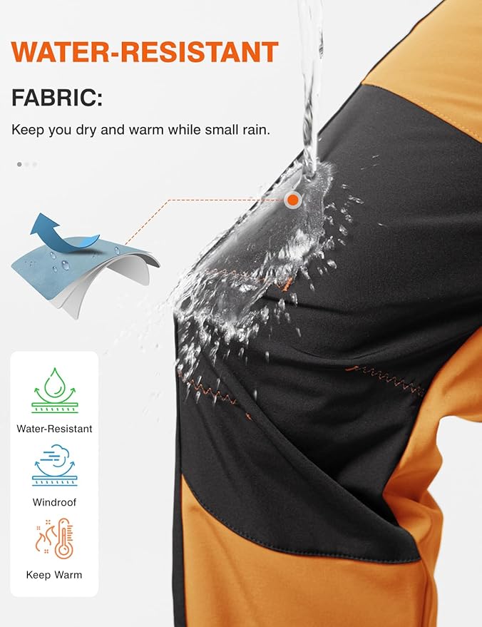 TBMPOY Men's Snow Ski Hiking Pants Waterproof Winter Fleece Lined Pants Camping Skiing Ice Fishing Pants with Belt