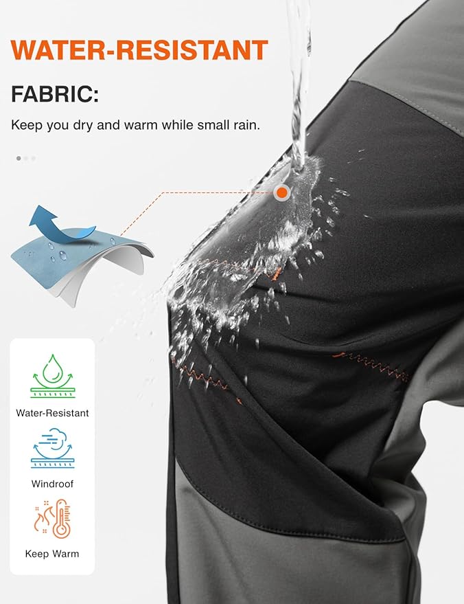 TBMPOY Men's Snow Ski Hiking Pants Waterproof Winter Fleece Lined Pants Camping Skiing Ice Fishing Pants with Belt