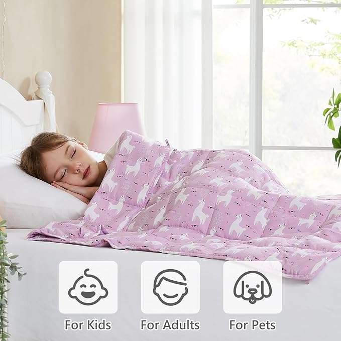 L'AGRATY Weighted Blanket - 40"x60" 10lbs Breathable Weighted Blanket Microfiber Material with Glass Beads