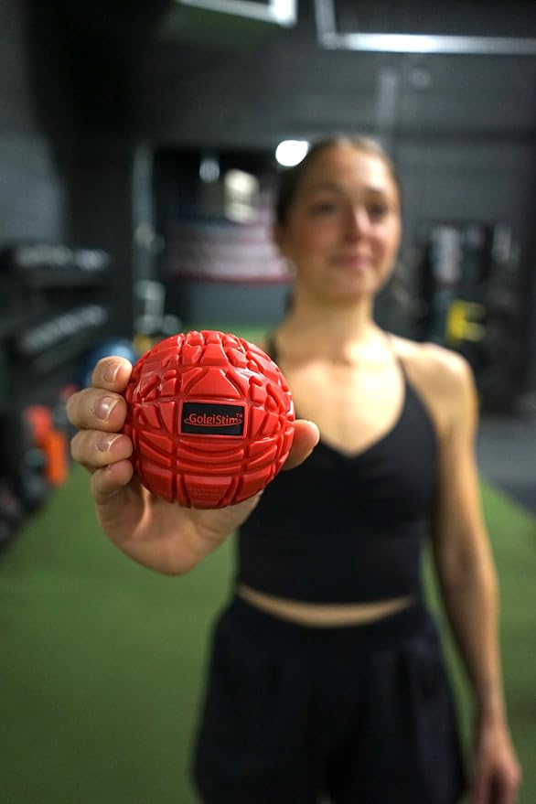 Large Trigger Point Massage Ball - 3.1 Inch Hard Rubber Therapy Ball for Myofascial Massage - Deep Tissue Massager for Myofascial Release and Pressure Point Recovery (Red (Medium))