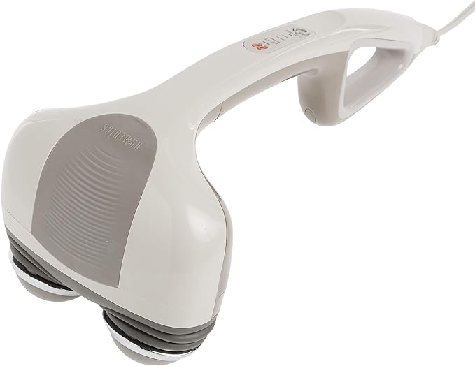 Homedics Percussion Action Massager with Heat | Adjustable Intensity, Dual Pivoting Heads | 2 Sets Interchangeable Nodes, Heated Muscle Kneading for Back, Shoulders, Feet, Legs, & Neck