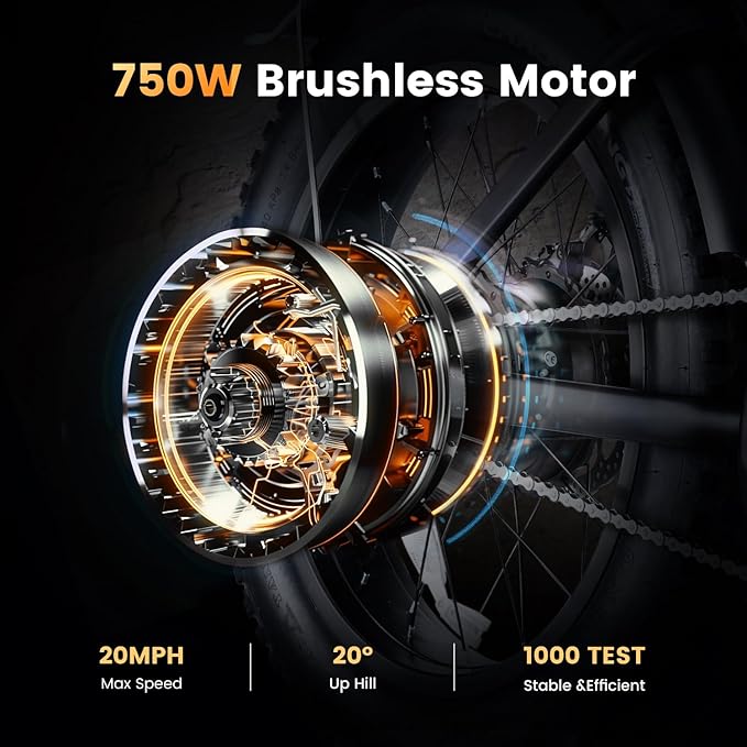 Electric Bike for Adults,Peak 1000W/1500W Motor,20/28MPH 55-150Mile ebikes for Adults with 10.4AH/13AH/26AH Battery,20" Fat Tire Electric Dirt Bike Commuting Off Road Ebike, UL2849