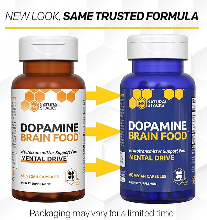 Dopamine Brain Food - 650mg L-Tyrosine Supplement - Dopamine Supplement for Focus & Mental Drive - Supports Mental Energy - Neurotransmitter Support with B Vitamins - 120 Capsules