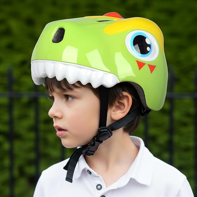 Dinosaur Bike Helmet for 1-3-5-8 Toddler Baby Kids, Lightweight Bicycle Helmet for Cycling Skateboard Roller Skate & Multi-Sports,2 Sizes for Boys and Girls