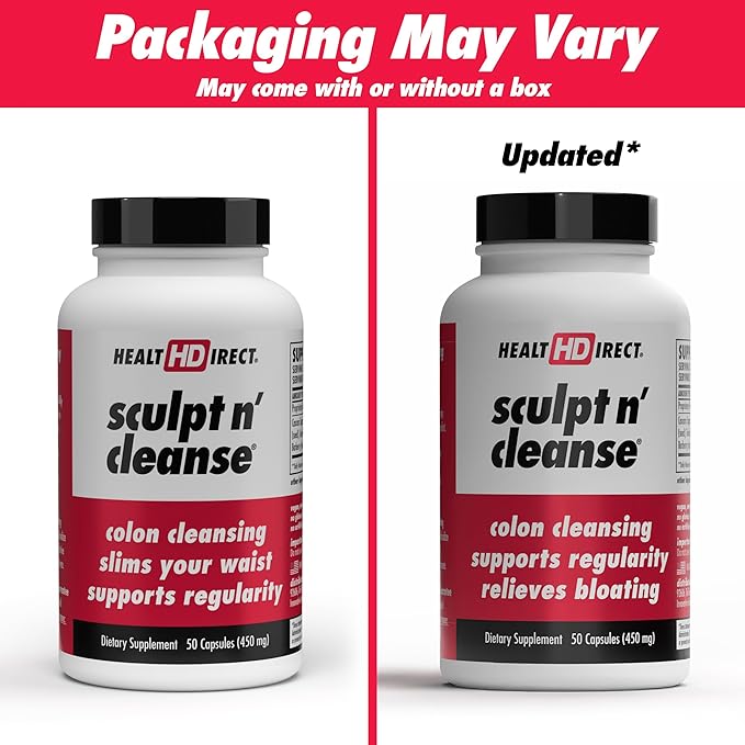 HEALTH DIRECT Sculpt n' Cleanse - Herbal Colon Cleanse for Digestive Health & Regularity - Natural Detox & Gut Flush Supplement - 50 Veggie Capsules