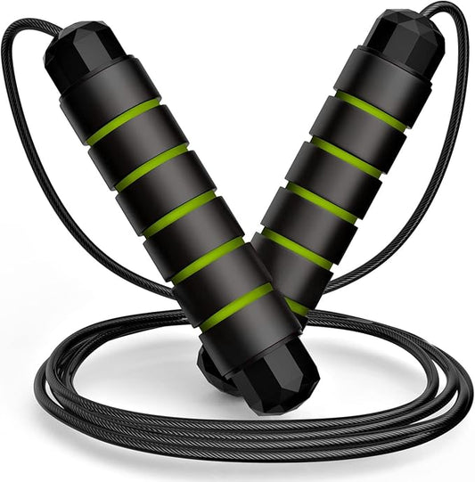 Jump Rope, Tangle-Free Rapid Speed Jumping Rope Cable with Ball Bearings for Women, Men, and Kids, Adjustable Steel Jump Rope with Foam Handles for Home Gym Exercise Fitness Workout Equipment & Slim Body