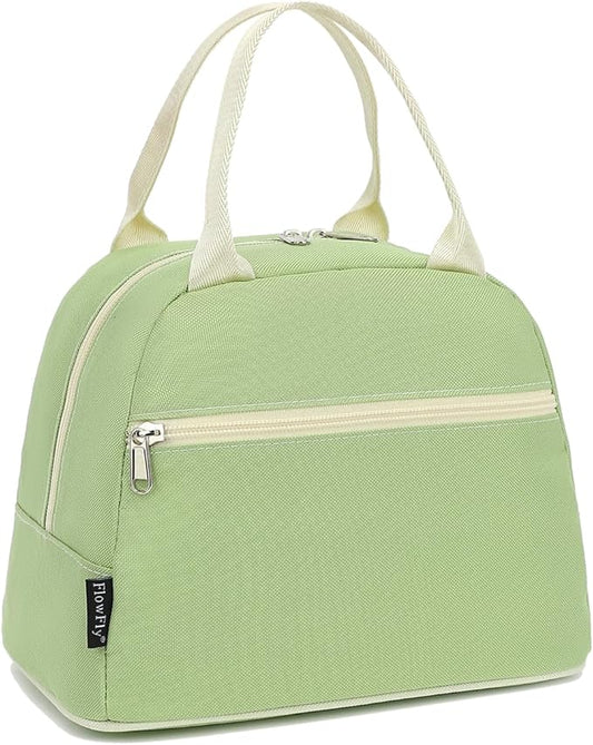 FlowFly Insulated Lunch Cooler Bag - Tote Bag Organizer for Women/Men, Prairie Green