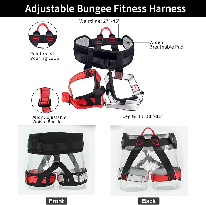 PRIOR FITNESS Bungee Fitness Set Yoga Bungee Cord Rope Resistance Air Dance Rope Exercise Fitness Home Gym Professional Training Equipment