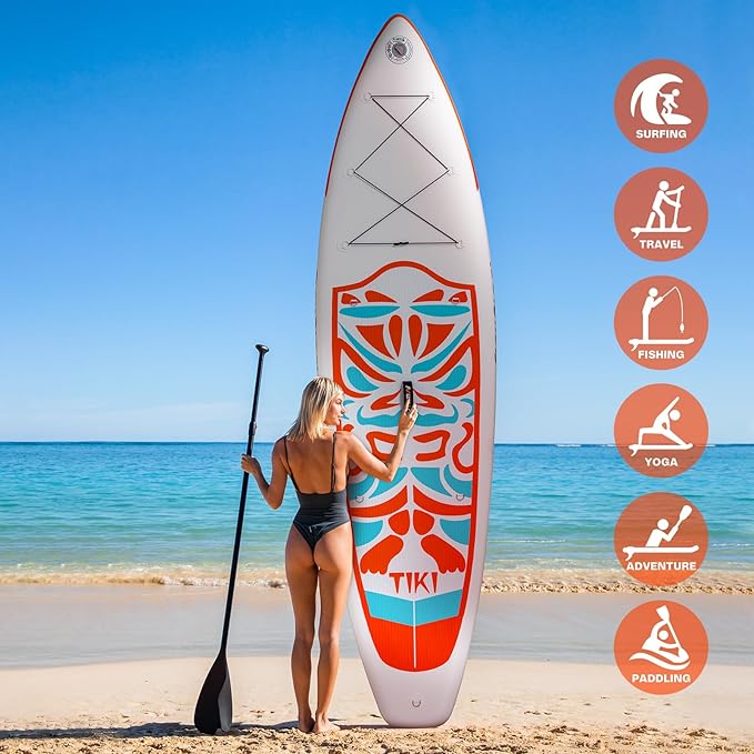 FunWater Inflatable Ultra-Light Stand Up Paddle Board for All Skill Levels with Premium SUP Paddleboard Accessories,Non-Slip Comfort Deck for Youth & Adults