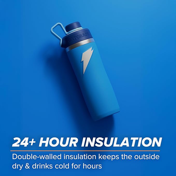 Gatorade 'Overtime' 22oz Stainless Steel Water Bottle, Twist Cap, Royal Blue/Navy