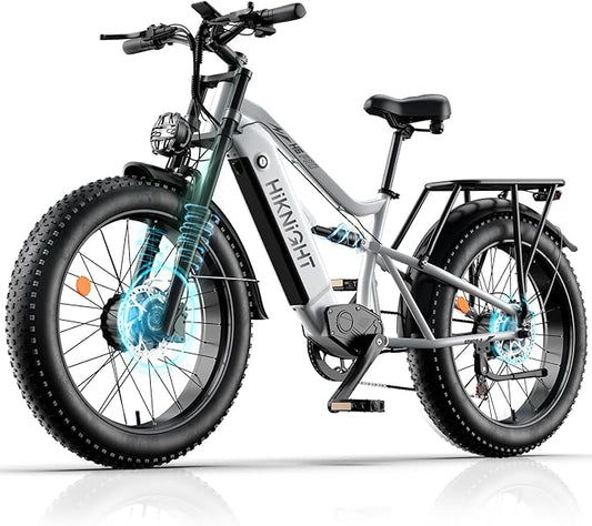 Electric Bike for Adult, 52V 20Ah Peak 3000W Dual Motor 26" Fat Tire Ebike, Max 38Mph & 35-90 Miles Full Suspension, Mountain E Bicycle for Men