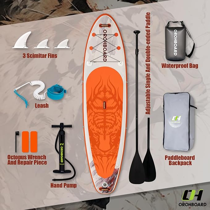 10’6/11’6 Inflatable Stand Up Paddle Board with Premium Paddleboards Accessories, Wide Stable Designed SUP Paddleboard for Adults & Youth.