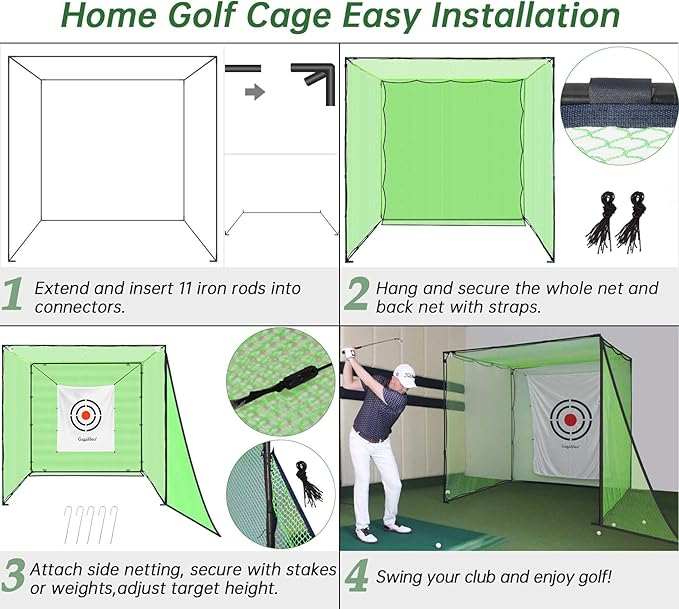 Golf Practice Hitting Nets for Backyard Driving Indoor Use Heavy Duty Practice Golf Driving Nets for Backyard Premium Portable Golf Impact Nets Cages with Frame