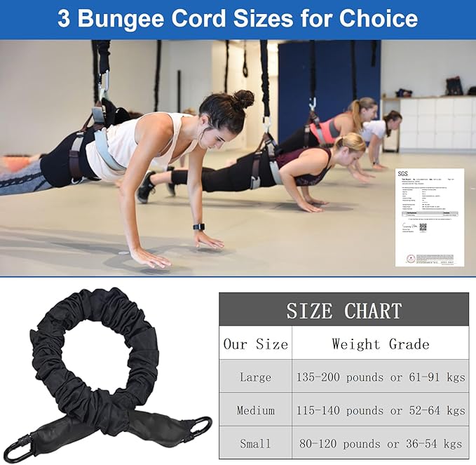 PRIOR FITNESS Bungee Fitness Equipment Set Casual Latex Cord Resistance Bands Dance Rope Exercise at Home Gym Suspension Trainer Professional Training Equipment