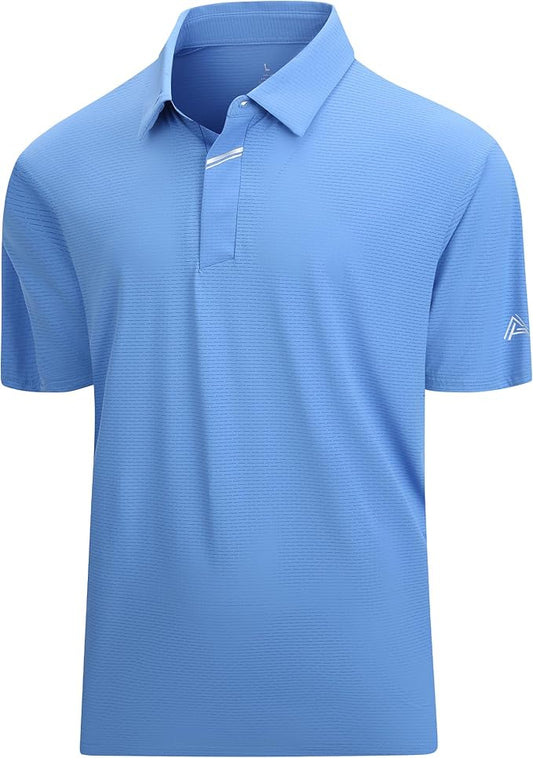 Esabel.C Jacquard Golf Shirts for Men Moisture Wicking Short Sleeve Performance Dry Fit Active Mens Polo Shirts