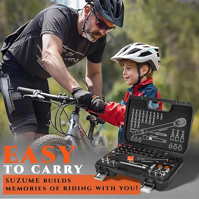 1/4-Inch Bike Torque Wrench 32PCS (20-220 in.lb/2.3-24.9 N.m) Reversible Head Dual-Scales 1/4 Torque Wrench 72 Tooth ±3% High Accuracy Click Torque Wrench Set For MTB Bicycle Maintenance