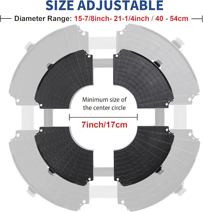 W B D WEIBIDA Plant Caddy with Locking Wheels Heavy Duty, Adjustable 12 to 18 Inch Plant Roller Base, Rolling Pot Stand for Large Planter and Pots, 440 Lbs Capacity Round Dolly for Indoor/Outdoor Use