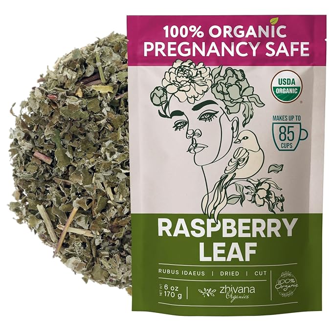 Organic Red Raspberry Leaf Tea – Wild Raspberry Tea for for Pregnancy, Healthy Cycle, Menstrual Cramps – 6oz