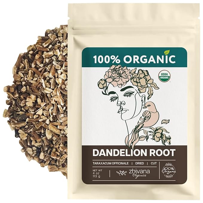 Dandelion Root Organic - Dandelion Tea - Diente de Leon Organico – Natural Cleansing, Gut Flora, Digestion, Liver, Skin – 4 oz