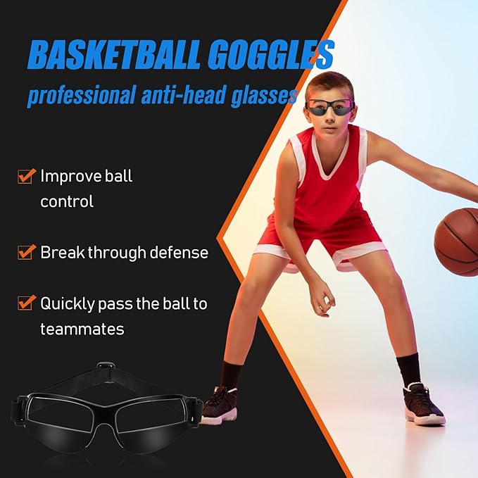 Dribbling Goggles Basketball Sports Glasses Adjustable Dribbling Black Goggles Basketball Training Equipment