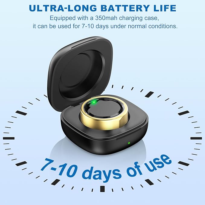 Smart Ring for Women Men - Titanium Health Fitness Tracker Ring with Heart Rate, Step Counting, Calories, Sleep & Stress Monitor for iPhone and Android, No Subscription Fee (Rose Gold, 13)