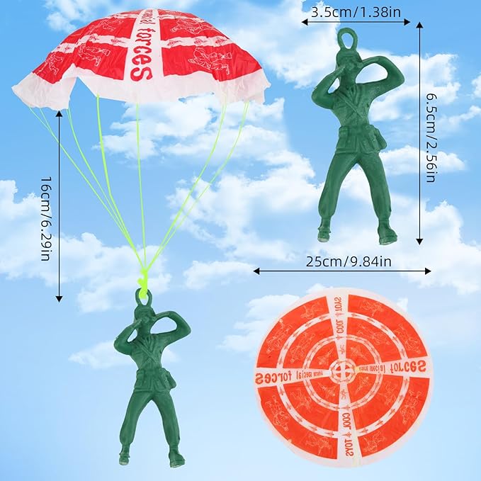 Manmel 40PCS Parachute Toy, Outdoor Flying Toy for Kids 3 4 5 6 7 8 9, Mini Paratroopers Army Parachute Flying Throwing Outside Toys for Toddlers, Boys, Girls, Party Favors, Goodie Bag Stuffers