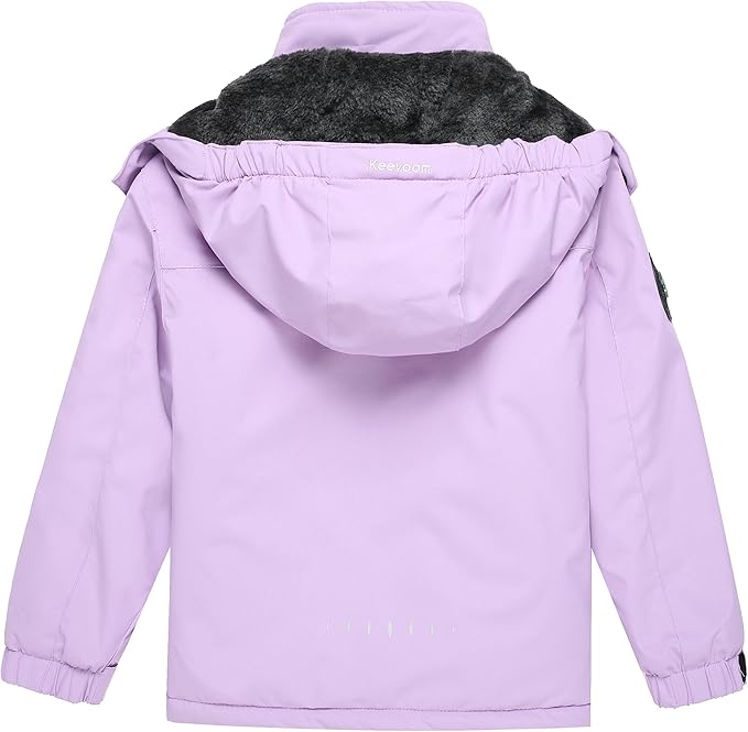 Keevoom Girl's Ski Jacket Winter Warm Thick Snow Coat Windproof Kids Outdoor Hooded Jackets