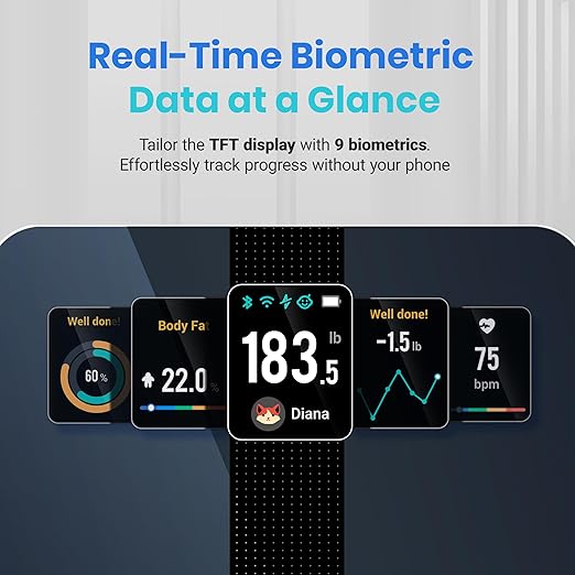 Etekcity Smart Scale for Body Weight Fat, Digital Bathroom Weighing Machine for Accurate BMI Muscle Mass Composition, Home Use Apple Health Compatible Fitness Equipment