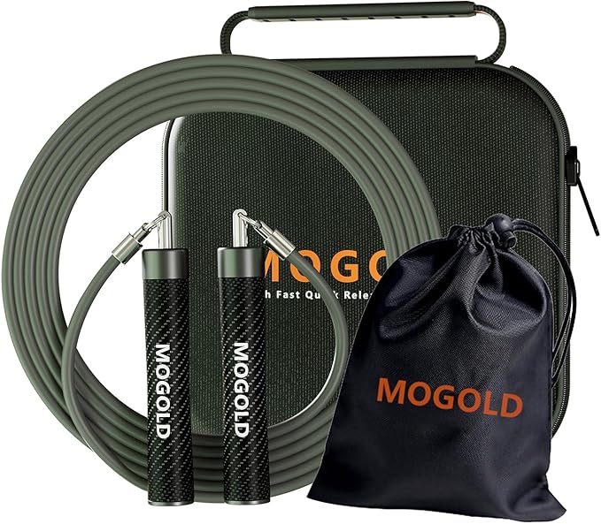 1lb Weighted Jump Ropes for Women & Men with 1/2 Pound Jump Rope Cable & Thicker Leather Jump Rope Weighted Handles, Best for Fitness, High-Intensity Strength Workouts