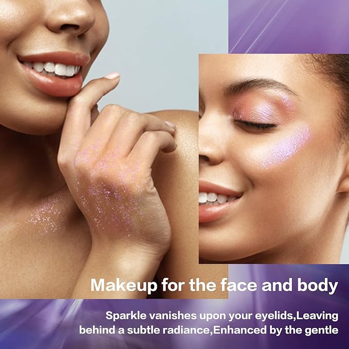 LANGMANNI Holographic Body Glitter Gel for Body, Face, Hair and Lip.Color Changing Glitter Gel Under Light. Vegan & Cruelty Free-1.35 oz (5# Silver Fantasy)