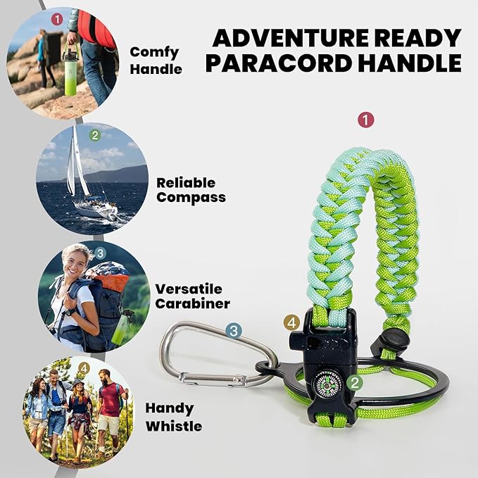 Insulated Water Bottle 20 oz, Triple Wall Vacuum Stainless Steel (Cold for 48 Hrs), Leak Proof & Non-BPA, Kids Water Bottle Jug for School with Straw Spout Lids, Ombre Green