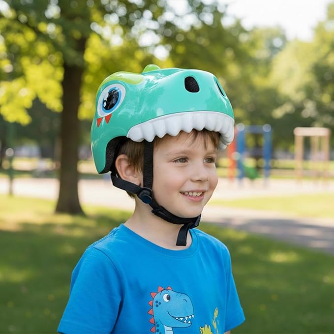 Dinosaur Bike Helmet for 1-3-5-8 Toddler Baby Kids, Lightweight Bicycle Helmet for Cycling Skateboard Roller Skate & Multi-Sports,2 Sizes for Boys and Girls